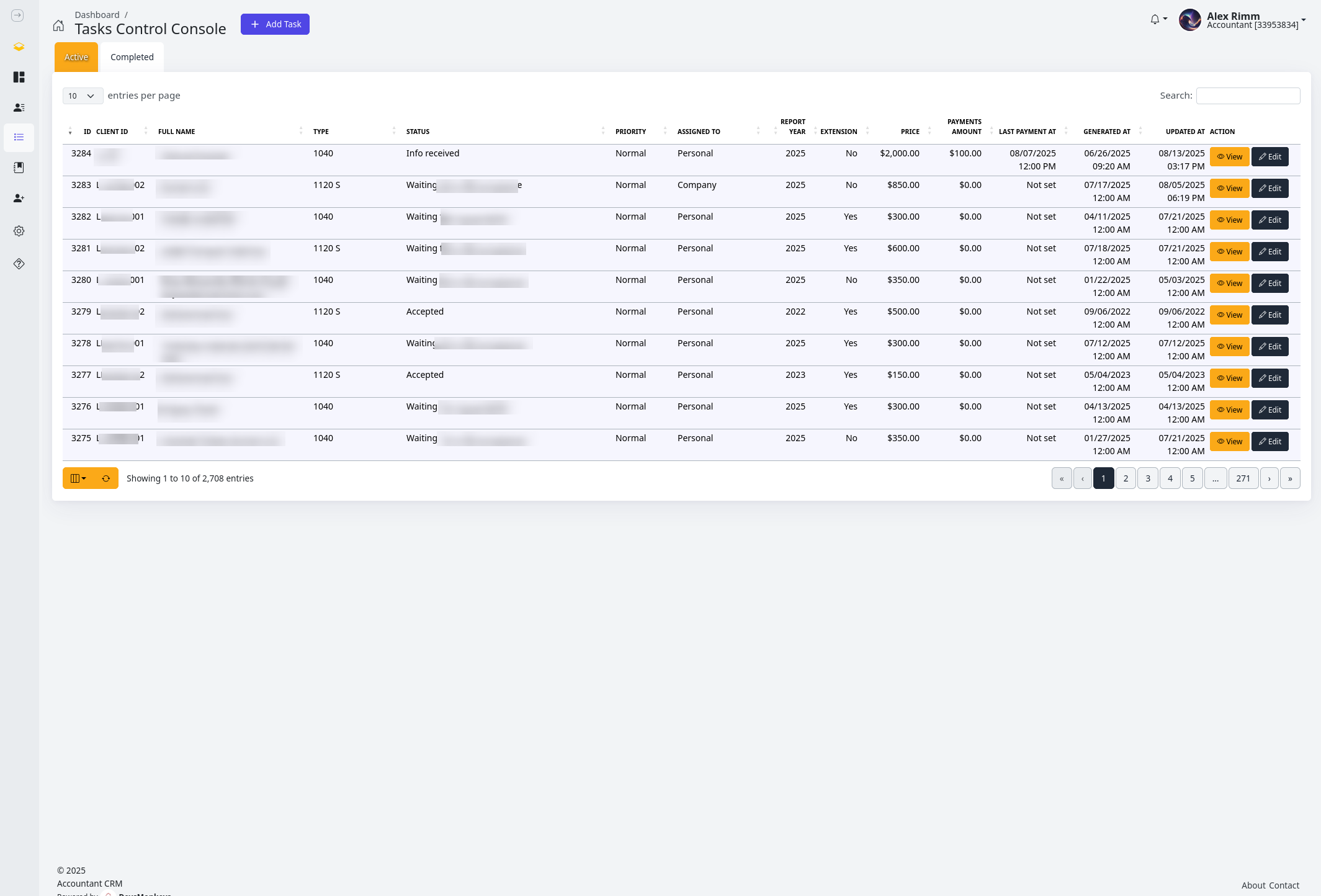 Tasks Control Console